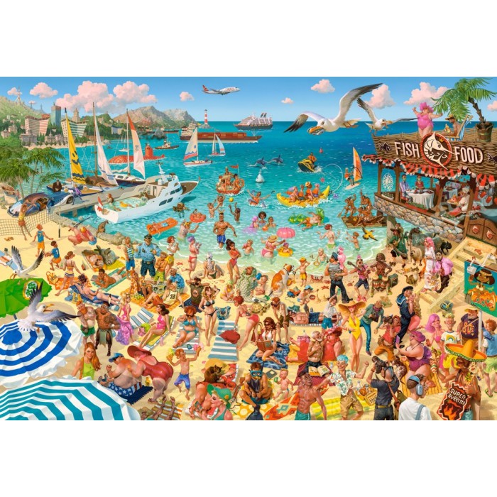 Puzzle Castorland-105151 Art Collection - Fun by the Sea