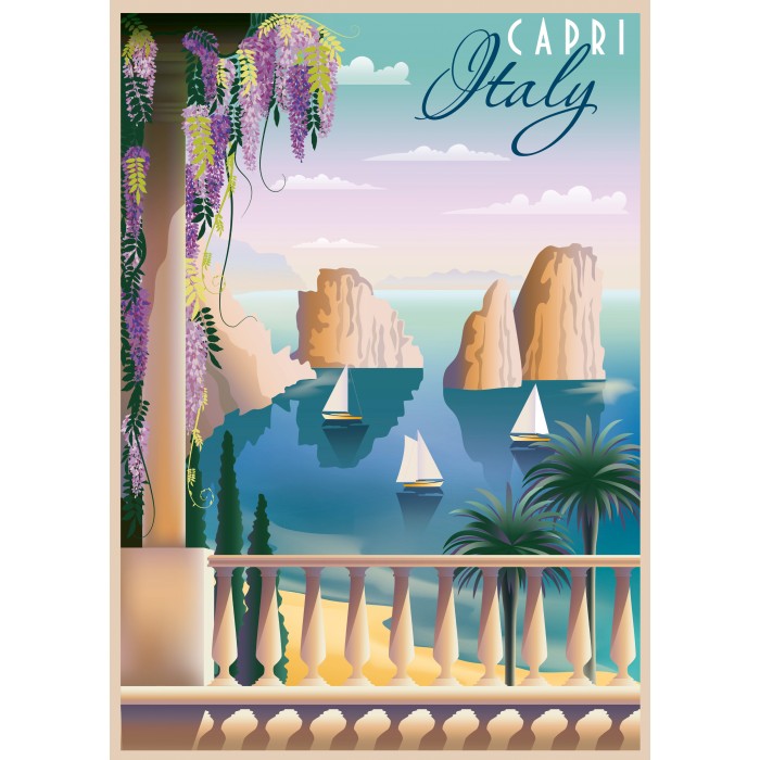 Puzzle Ravensburger-01209 Capri Postcard